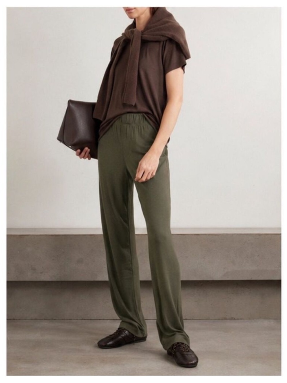 Eterne Thermal Ribbed Lounge Pants Moss